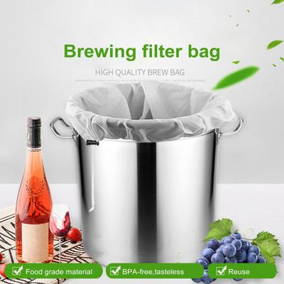 Büyük Demleme Filtre Torbaları 250 Mikron İnce Örgü Süzgeç Torbası Yeniden Kullanılabilir Değiştirilebilir Demleme Torbaları Ayarlanabilir İpli Evde Demleme Şerbetçiotu İçin