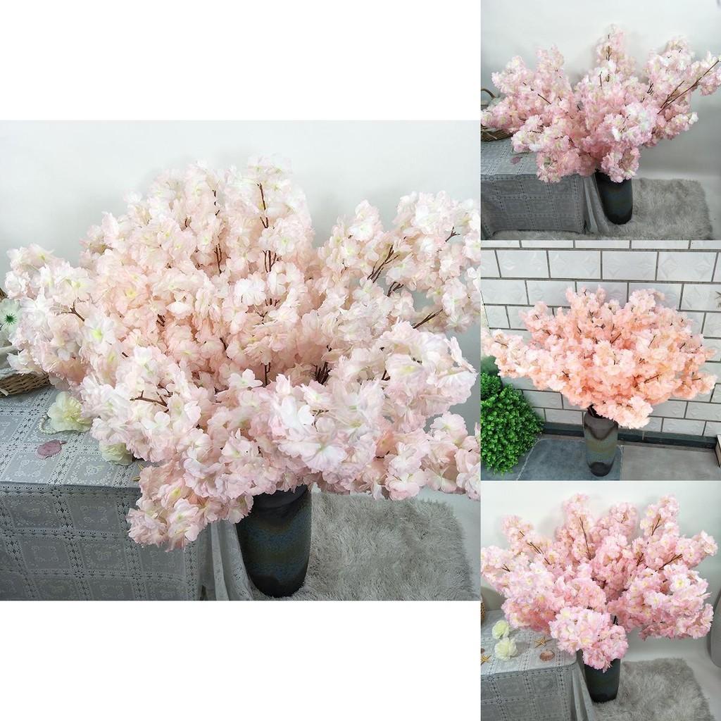 Lifelike Artificial Cherry Blossom Stems Floral Arrangement Event Decor Photography Props