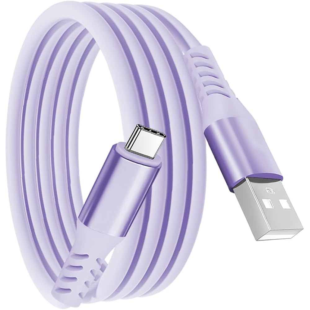 SLUB USB Type C Cable, 2m USB A to USB C Cable, 3A Quick Charge, PD60W Compatible, USB 2.0, High ...