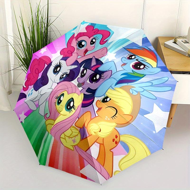 

1pc My Little Pony Auto-Open Close Umbrella - Portable 3-Fold Design, 8 Iron Ribs, Outdoor, Festival Gift for Fans, Travelers, Daily Use, Perfect