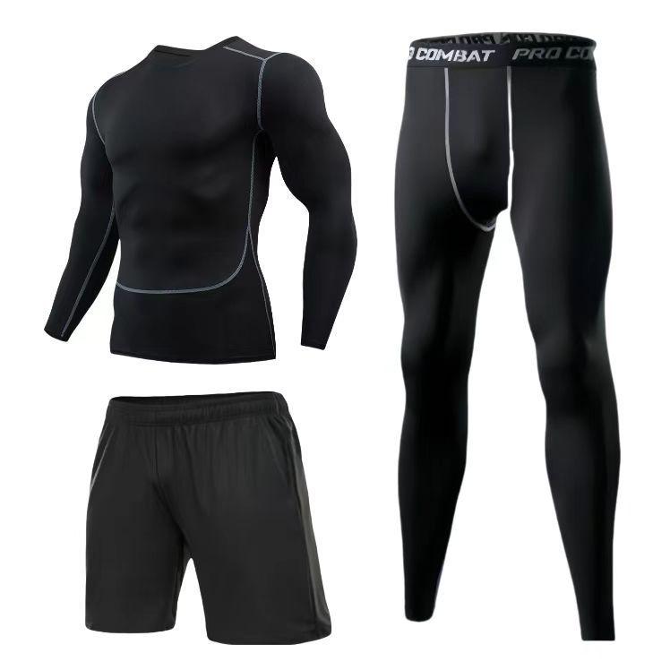 Men's High-Elastic Sportswear Set for Running - Quick-Dry, Moisture-Wicking, Breathable Fitness Tights