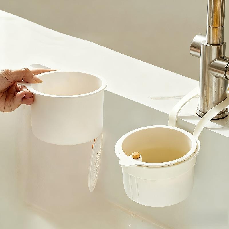 1pc Press-Type Draining Basket - Food Scrap Filter Basket, Sink & Faucet Draining Basket, Detachable Kitchen Storage Rack