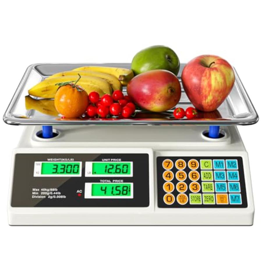 

Price Computing Scale 88lb/40kg LCD Digital Commercial Price Scale with Stainless Steel PlatformProduce Scale Food Scale for Fa United States