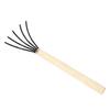 Garden Hand Rake 5 Steel Tines Wooden Handle Ergonomic Design Claw Cultivator for Tilling Loosening Soil Long Handle
