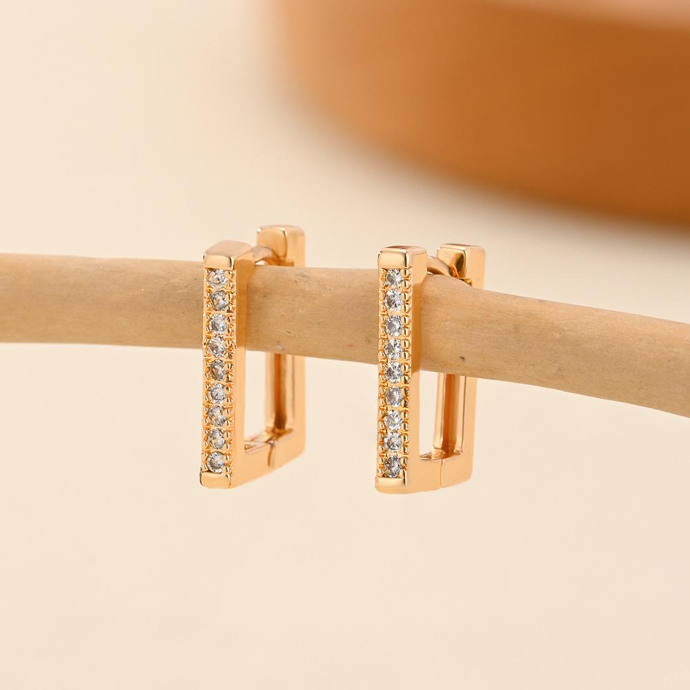 Gold Multi-Style Zircon Hoop Earrings for Women