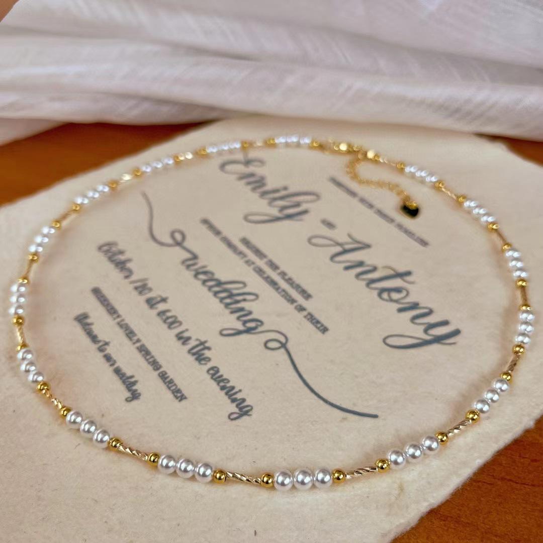 

Vintage Atmosphere Small Particles Shijia Cold White Pearl Gypsy Star Collarbone Chain Neck Chain Necklace Female Design