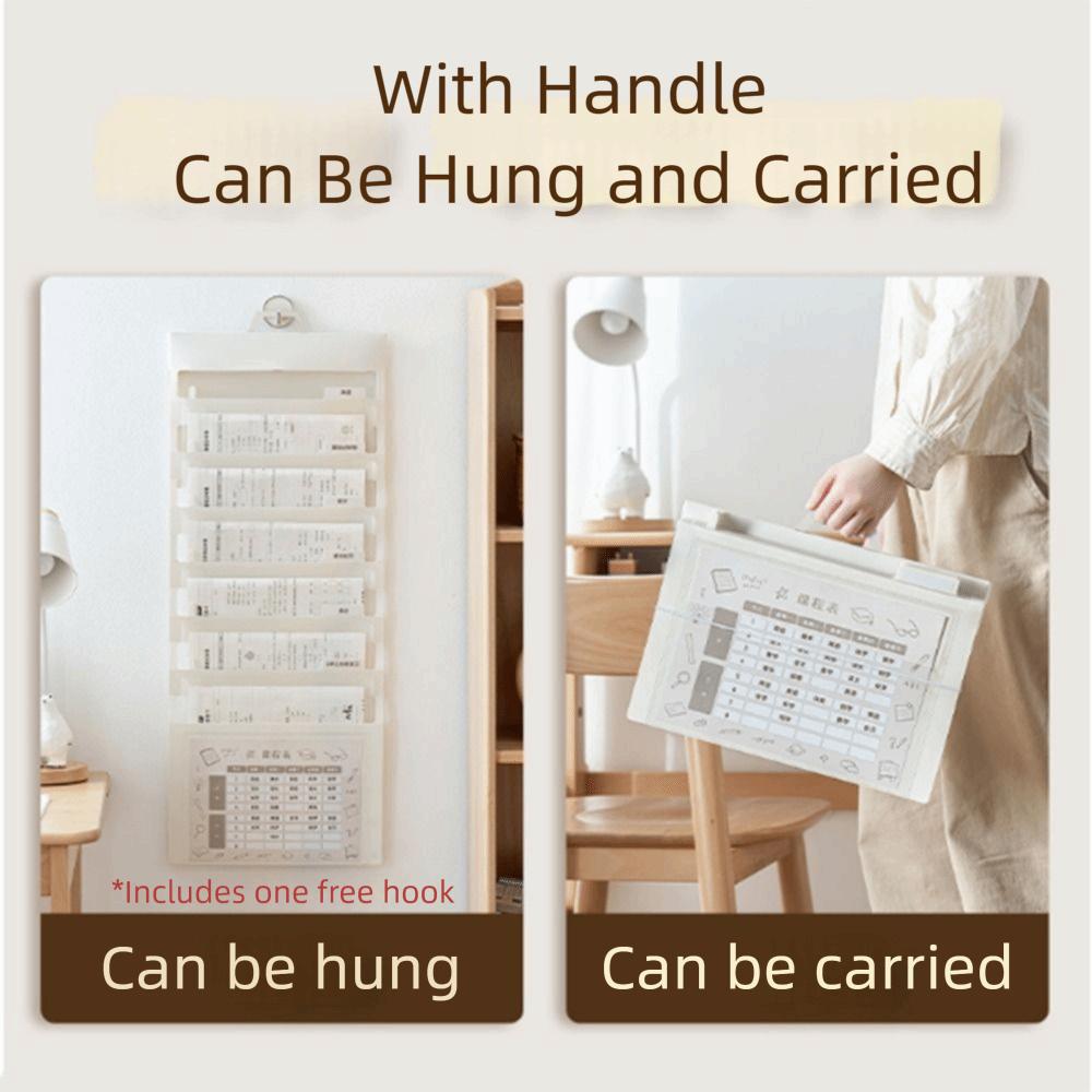 A4 Wall Hanging File Organizers Large Capacity Expandable Documents Case Student Use