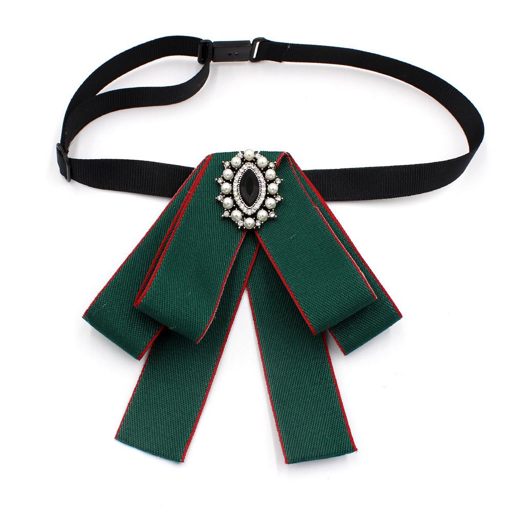 Star Cat Academy-Style Women s Solid Color Bow Tie Brooch