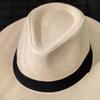 Foldable Roll Up Short Brim Trilby Hat Panama Beach Hat Fedora Straw Sun Hat for Men Women, Ideal Choice for Gifts