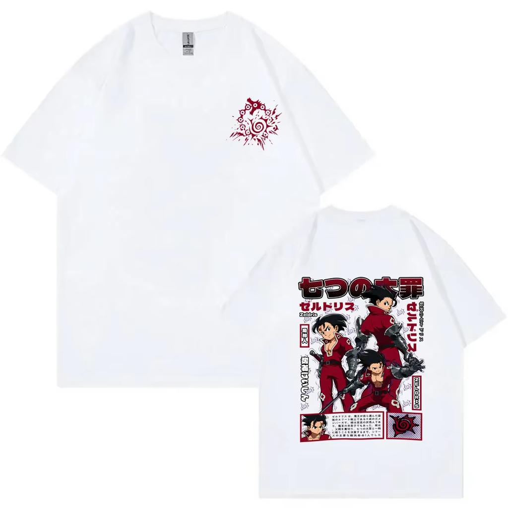 2026 Summer Hot Sale Anime The Seven Deadly Sins Zelldris Graphic Tshirt Unisex Unisexga Oversized Tshirt Harajuku Punk Tshirt
