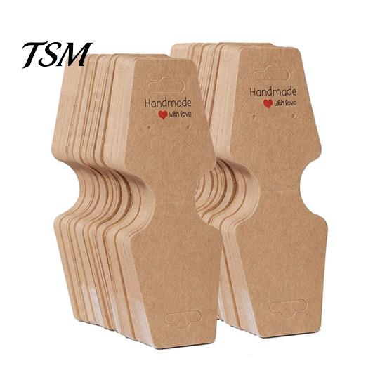 Necklace Packaging Cards 100/200 Pcs Bracelet Display Self-Adhesive Jewelry Selling Card Kraft Paper Tags Keychain Hanging Displays for Chokers