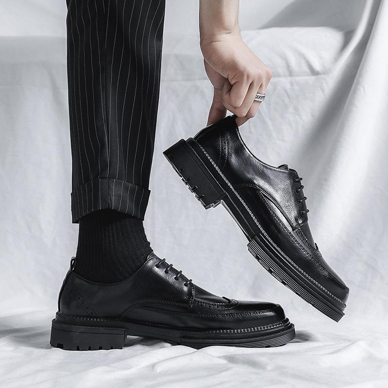 Large Size Brock Men'S Shoes 45 Trendy British Casual Wedding Shoes 46 Dress Pointed Groom Leather Shoes Px25-R