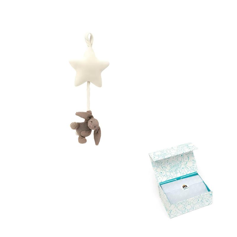 JELLYCAT Soft Series Bonny Rabbit Bell Bunny Bunny Music Box Soothing Bed Bell Beige Doll Plush Doll 28cm High