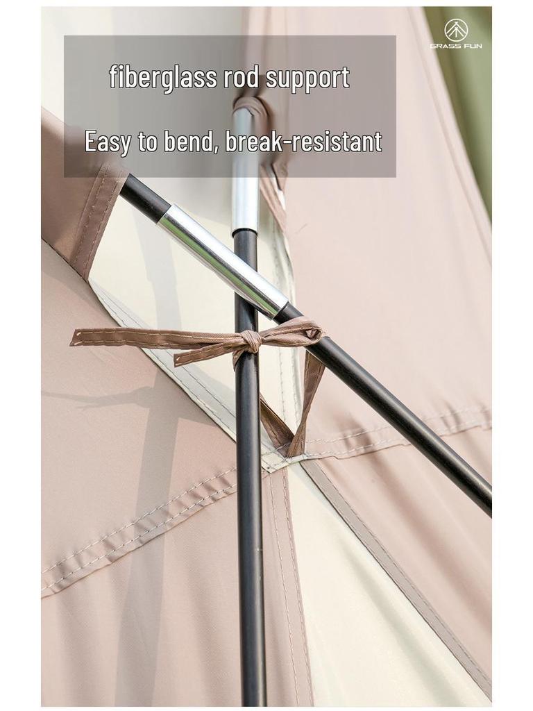 Large Portable Windproof Yurt Tent - Rain & Sun Protection Camping Gazebo