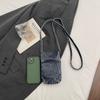 Retro washed denim mobile phone bag casual messenger bag