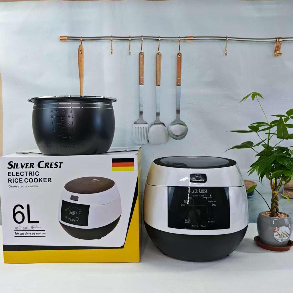 Pentola Elettrica per Riso da 5L: Intelligente, Grande Capacità con Timer di Prenotazione, Standard UK/UE.