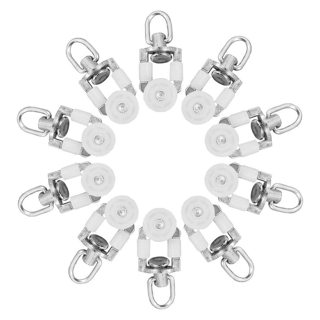 20Pcs Curtain Track Rollers Heavy Duty Smooth Rolling Twin Wheeled Carriers for Window Closet Bedroom Office Drapes Sliding
