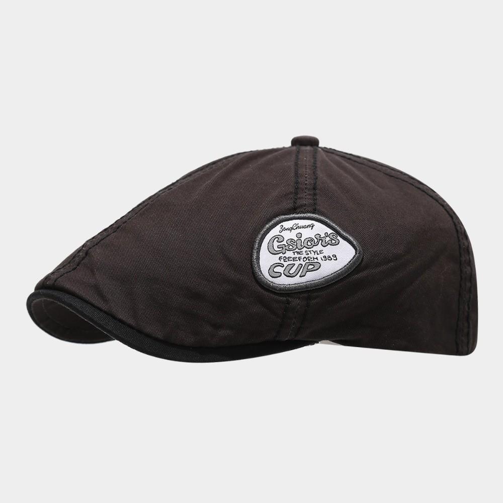 Embroidey Newsboy Cap Vintage Cowboy Caps Ins Forward Hat  Unisex