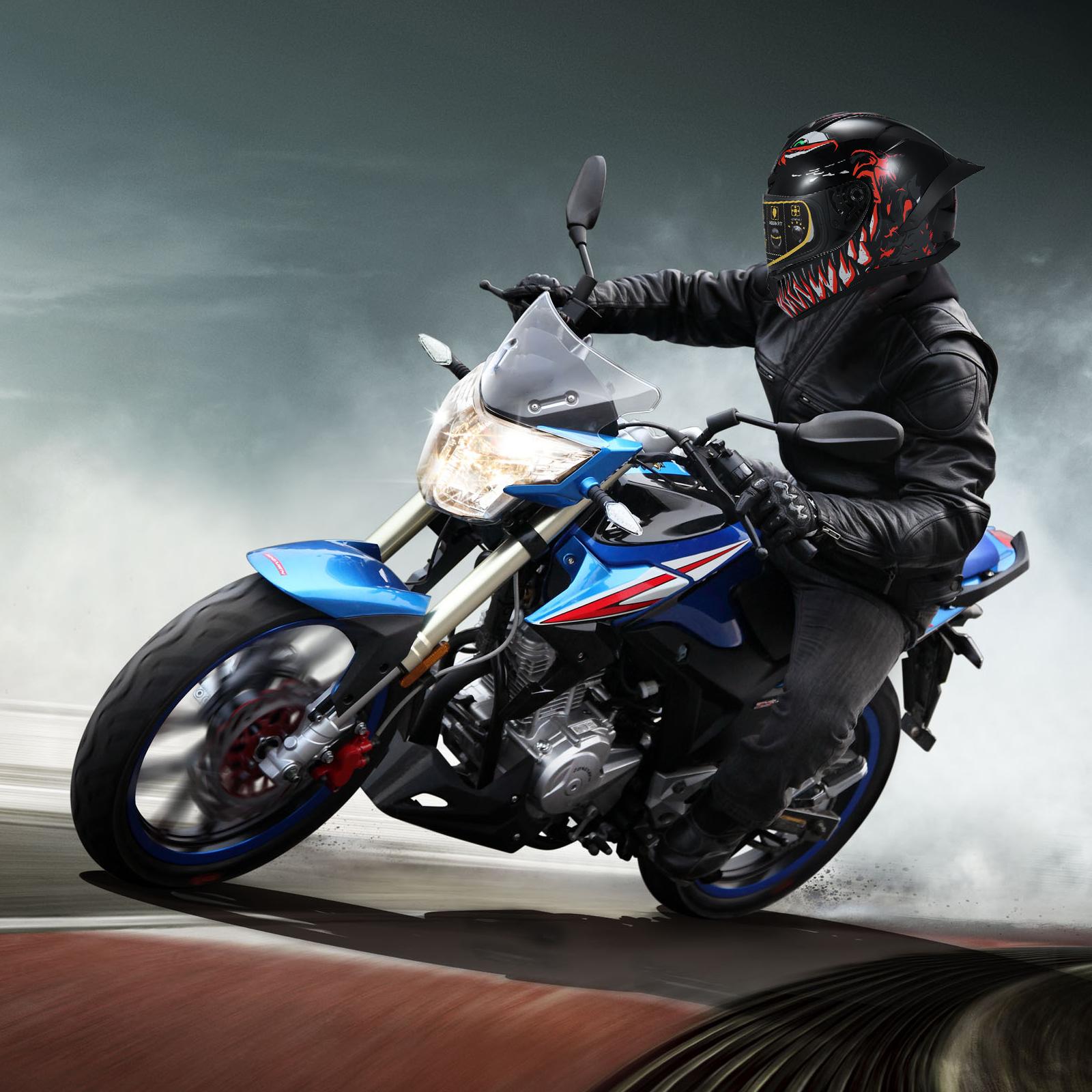 

Motorbike Helmet Ergonomic Design Motorcycle Helmet Lightweight Ergonomic Comfortable Matching High Definition Visor Cool Helmet M