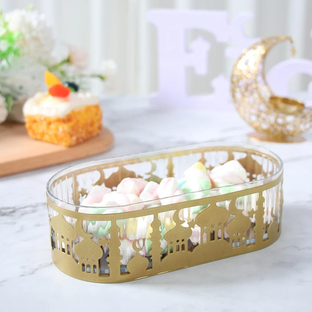 Ramadan Decoration Candy Snacks Tray EID Mubarak Decoration 2025 for Home Ramadan Kareem Islamic Muslim Party