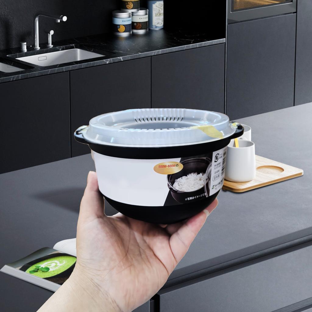 Microwave Rice Cooker with Lid - Non-Stick,BPA-Free, Easy-Clean Lunch Container for Quick Meals&Single Servings, Includes Steam Vent& Transparent Lid