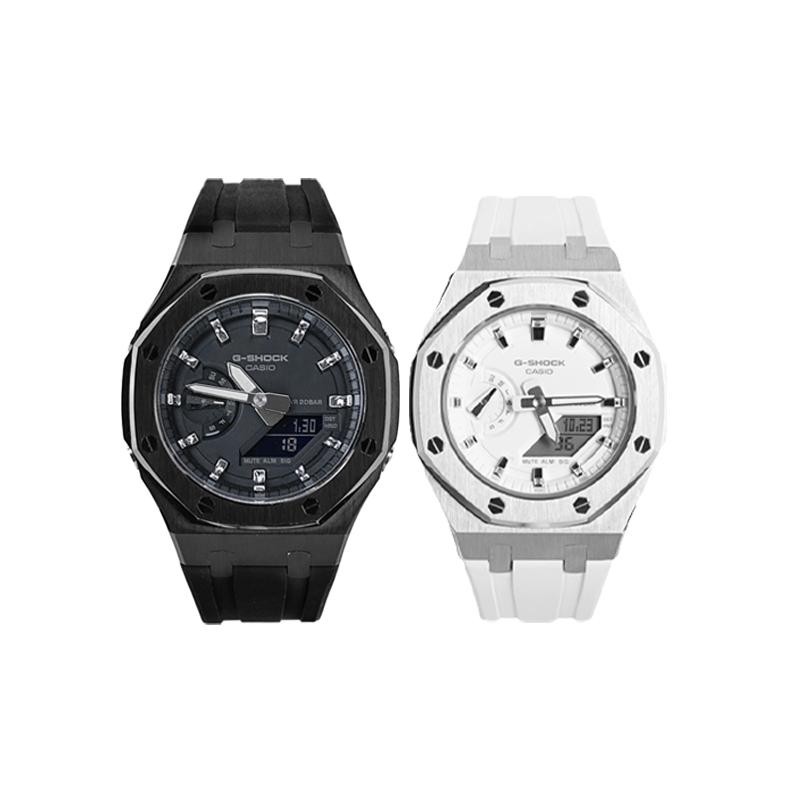 

CASIO Unisex Liquid Crystal,Analog Dual Display Series 48.5mm Black Watch GA-2100-1A1(Watch8--) Unbreakable Couple s