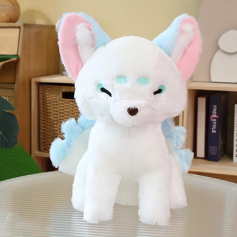

38cm Plush Nine-Tailed Fox Toy Simulation Fat White Stuffed Animal Gumiho High Quality Soft Birthday Gift Home Decor 38cm