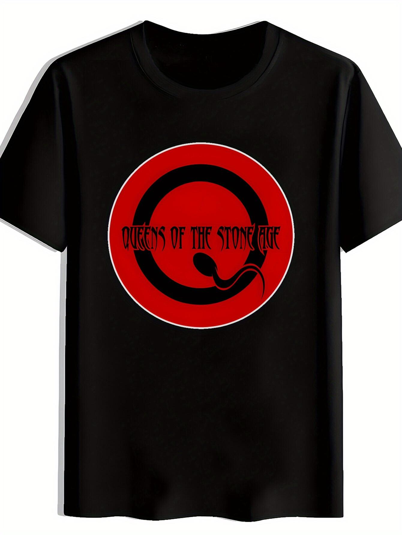 

Vintage Rock Band Graphic T-shirt - Queens of the Stoner Rock Print Short Sleeve Tee S