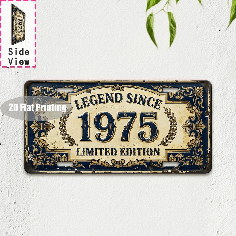Tin Sign Vintage Durable Metal Plaque Wall Decor Home Office Bar Man Cave City Birth Year License Plate Wall Art