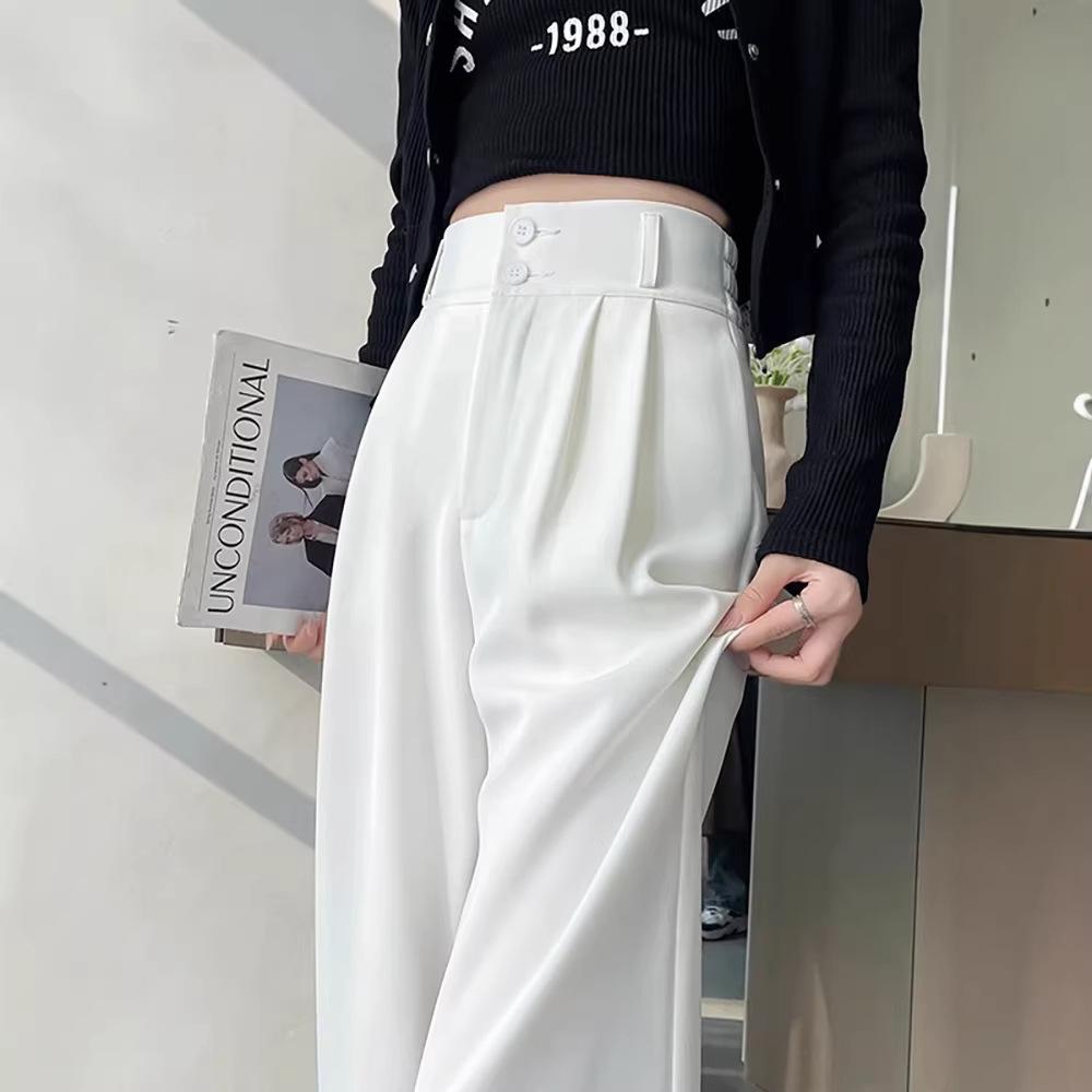 High-end suit wide-leg pants for women, spring new high-waisted straight pants, hot-selling new models