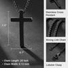 Men's Boys Black and White Cross Necklace Communion Gift 1:9 Stainless Steel Chain