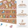 1pc Wooden Arabic Alphabet Puzzle Toys Childrens Montessori Preschool Education Arabic Learning Hand Grip Puzzle Game Kids Toy