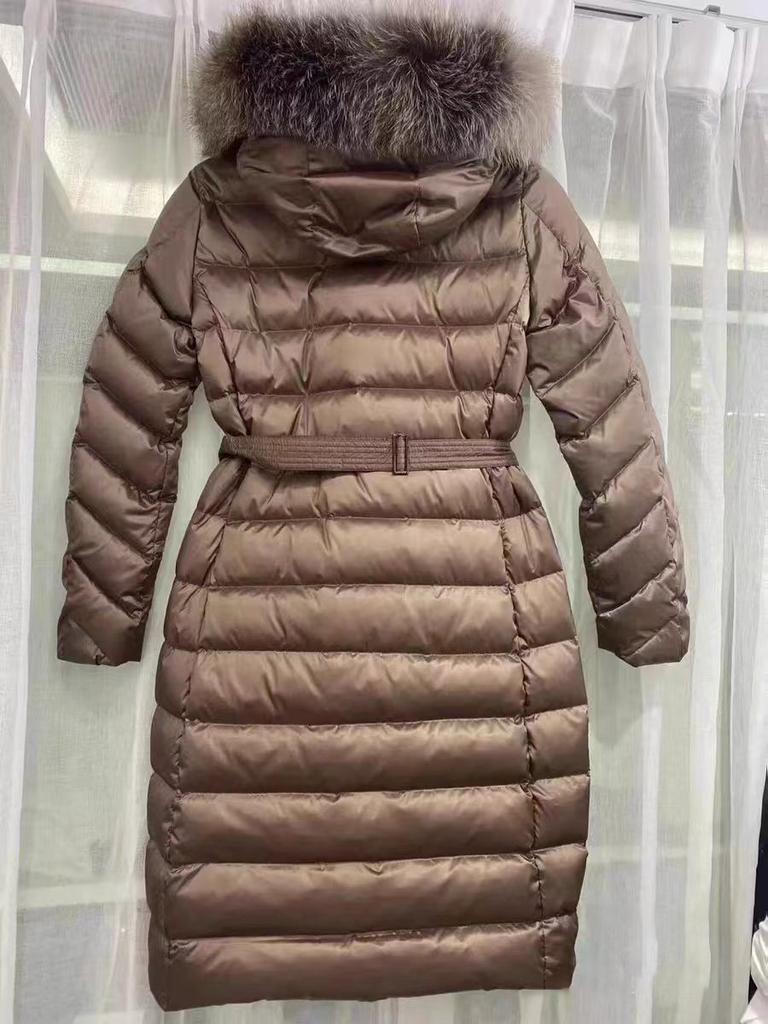 New product specials are non-refundable, high-version Mongolian women's medium and long metal buckle waist fur collar hooded.