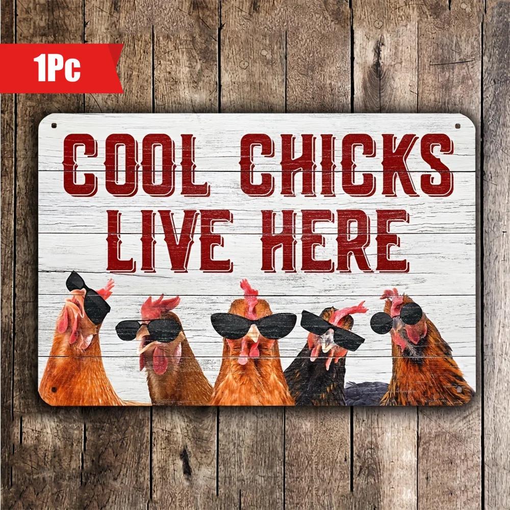 Chicken Coop Signs Cool Chickens Live Here Chicken Coop Sign 1pc 30x20cm Metal Cool Chickens Live Here Information Sign