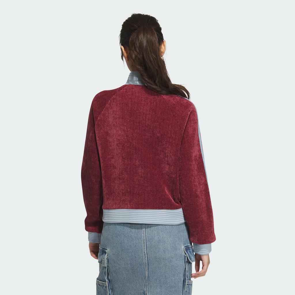 Adidas Originální barevná bunda Rok Hada Limitovaná edice Retro pruhovaný barevný blok Sametový stojáček Sportovní krátká volná bunda JN0723