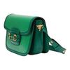 Gucci Horsebit 1955 Vintage Gold Buckle Color-Blocked Trim Leather Saddle Bag Small Women Saddle Bag Green Bright-Green 602204-1DBAG-3780