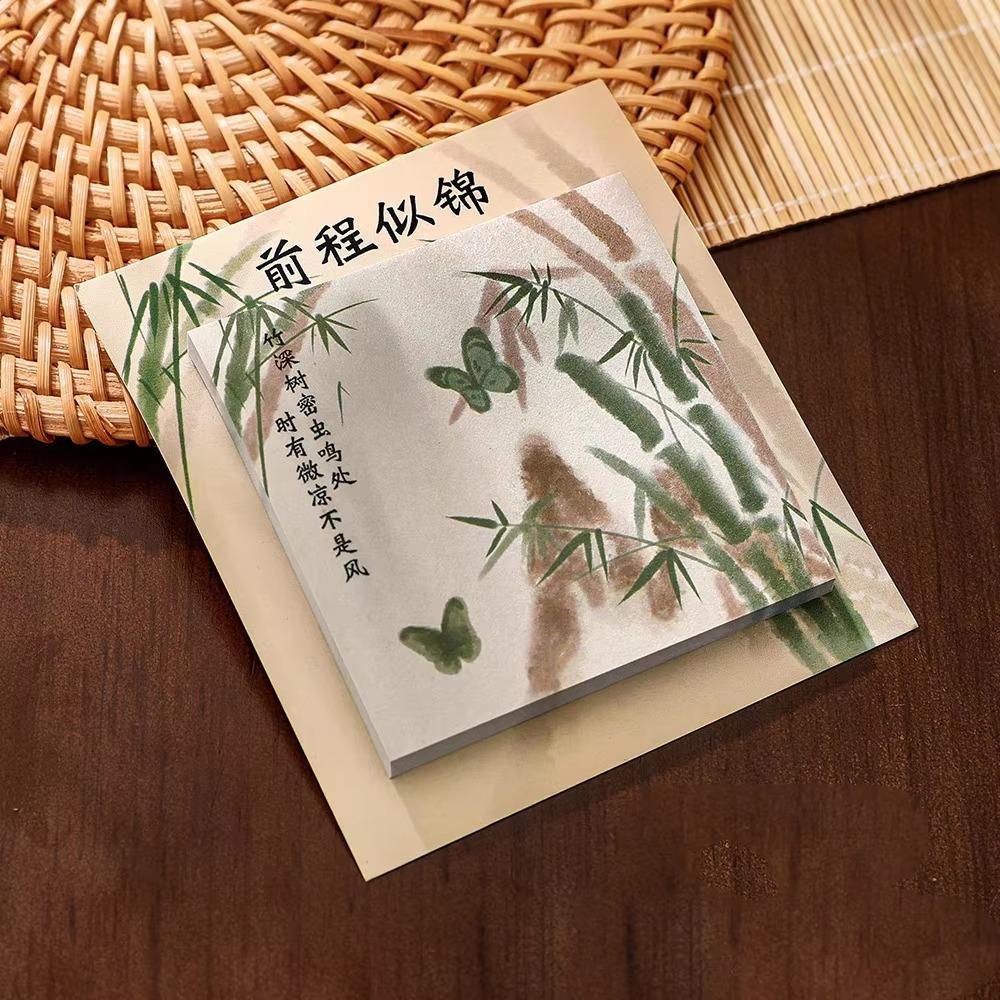 New Chinese Landscape Painting Sticky Notes Sticker Paper Notebooks Adhesive Scrapbooking Stationery Sticker Office Accessories