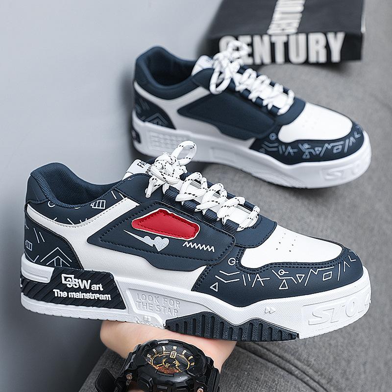 New Shoes Autumn Breathable Youth Thick Sole Heightening Board Shoes Casual Low Top