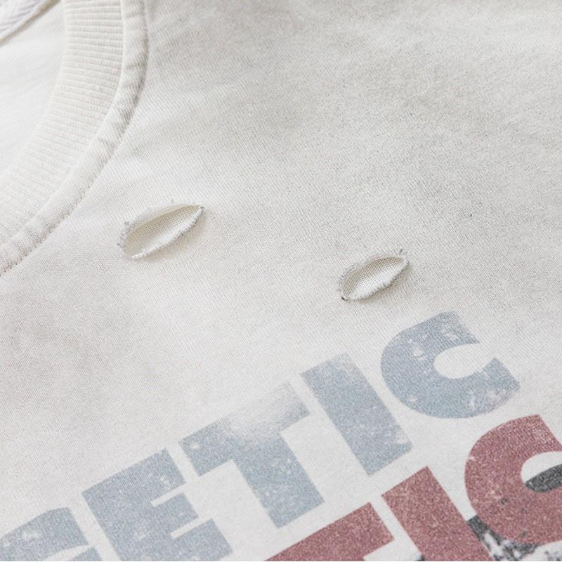 Unisex Retro Streetwear Long Sleeve Hoodless Sweatshirt With Graphic Print Loose Fit Cotton Pullover Fall