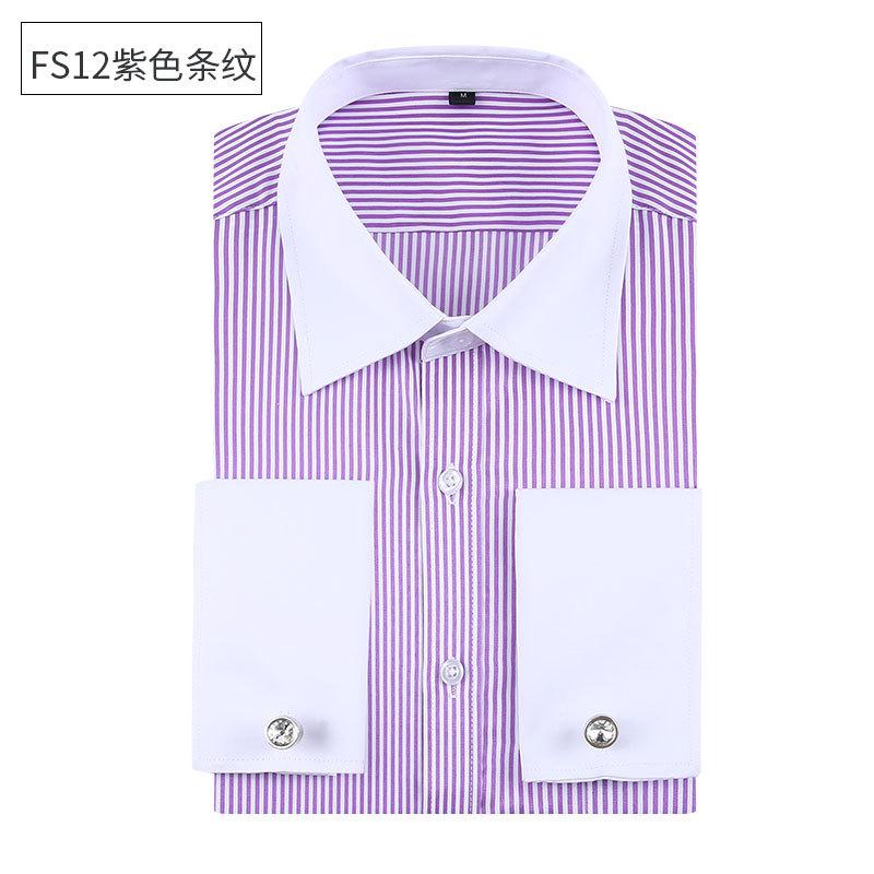 Men's Long-sleeved Shirt, French Shirt, Men's Large Size White Shirt, Men's Formal Wear, Free Cufflinks, Large Size Men's