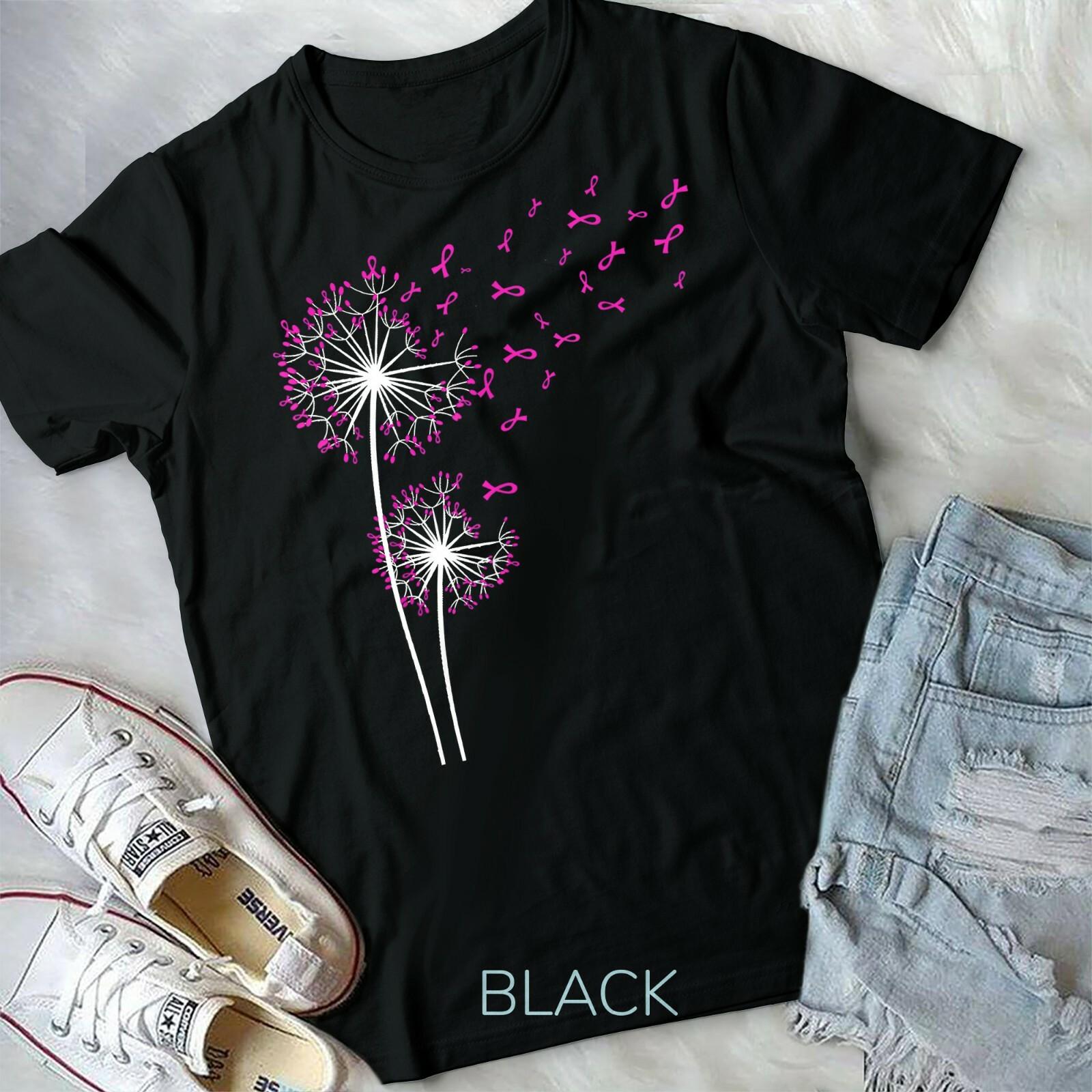 Dandelion Faith Hope Love Breast Cancer Awareness Flower Unisex T-shirt S