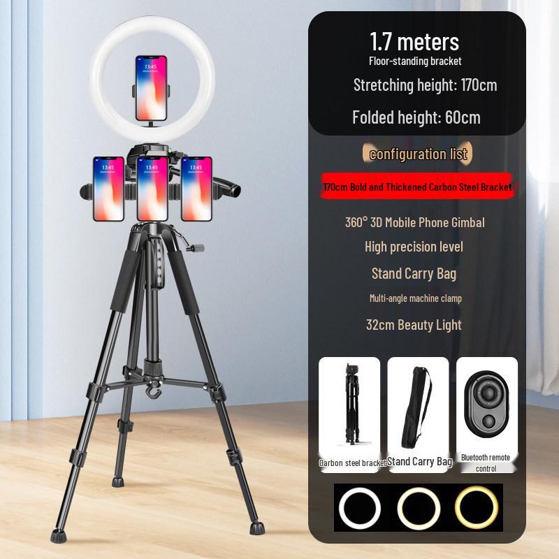 2024 Universal Phone Holder with Fill Light for Live Streaming and Outdoor Content Creators