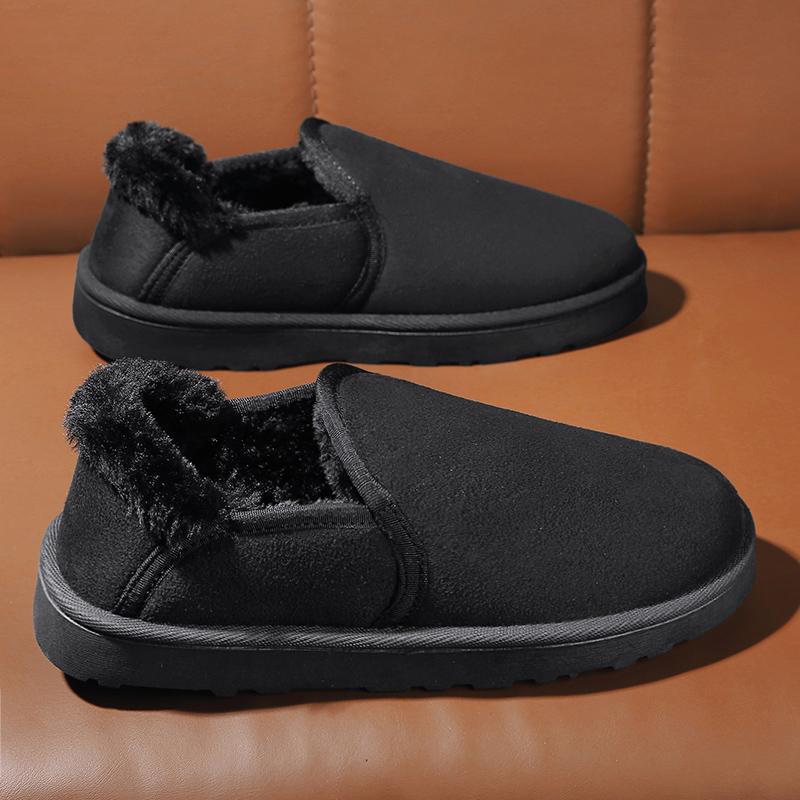 Winter Velvet Thickened Warm Large Cotton Shoes Casual Leather Shoes Labor Insurance Martin Boots