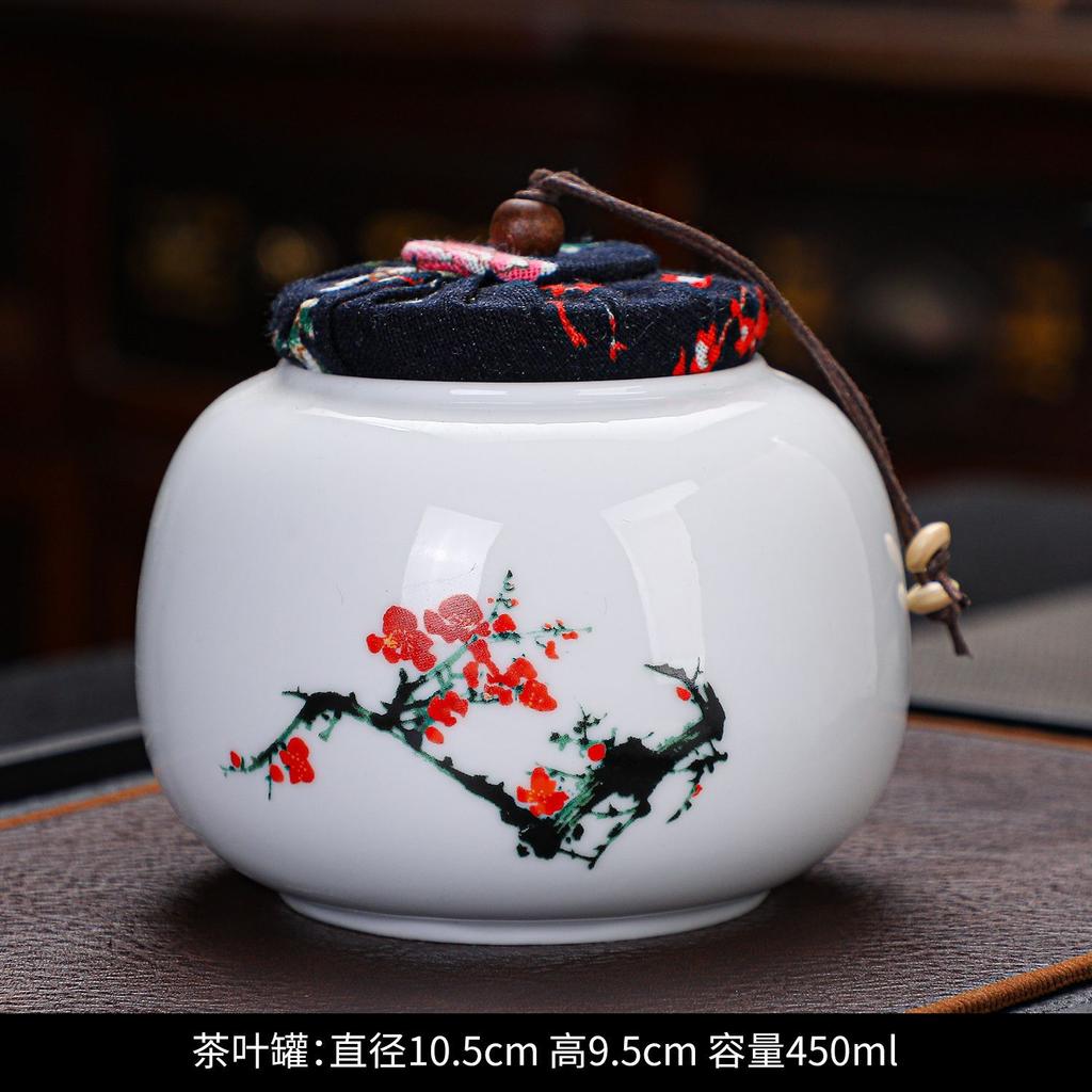 Creative Retro Tea Canister Ceramic Sealed Tea Storage Jar Moisture-proof Coffee Sugar Nuts Food Storage Jar Home Decor Jars