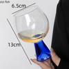 Blue Base High Foot Wine Glass Transparent Glass Cup Champagne Glass Beverage Juice Cup Dessert Bowl Water Cups Wine Cup