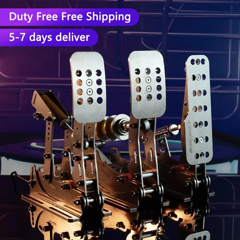 Pedály SIMJACK PRO, Závodní pedály pro simulátory, Závodní simulátor pro PC, Tlakový senzor, Snímač zatížení, HE Hydraulický pedál