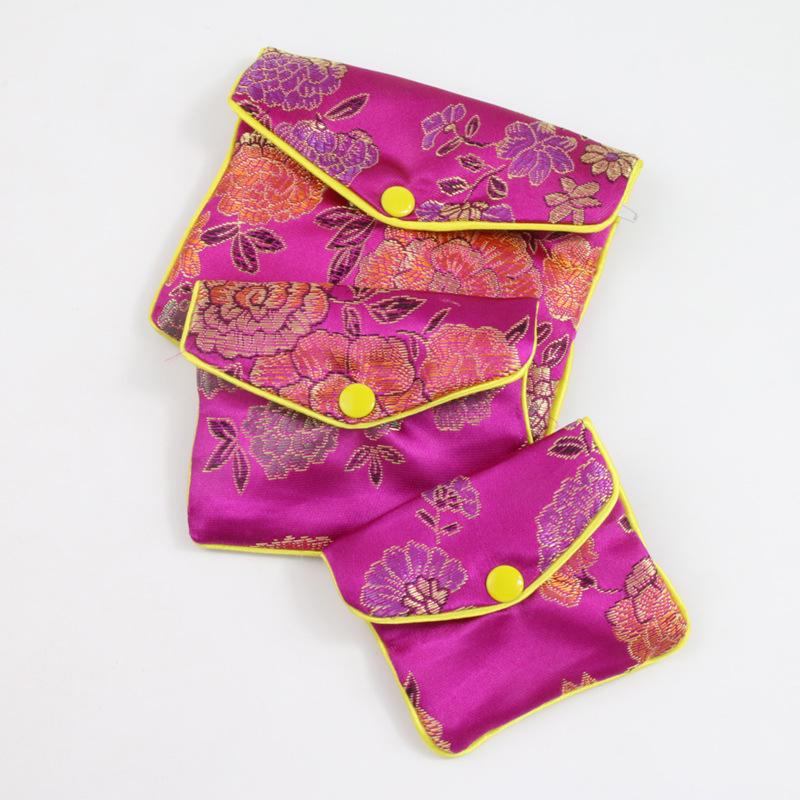 Brocade Zipper Jewelry Pouches and Boxes - Cloth Bracelet Bags for Jewelry Packaging