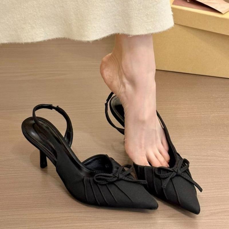 Summer Pointed Toe High Heel luxury Women Sandals Fashion Butterfly-knot Shoes Design Style Banquet Party Sandals talons femme