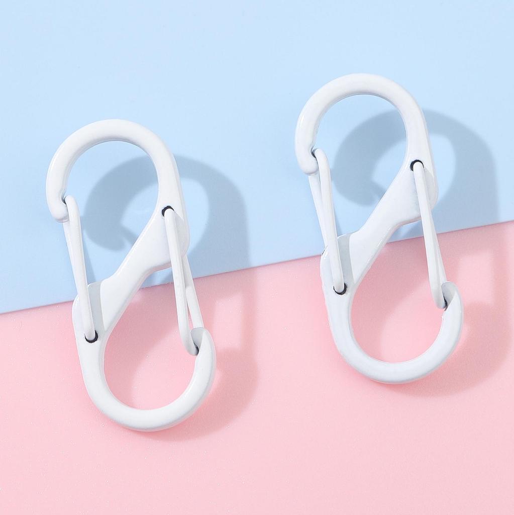 Colorful Alloy Baked Paint Double-Headed S-Shaped Spring Buckle Keychain DIY Accessory