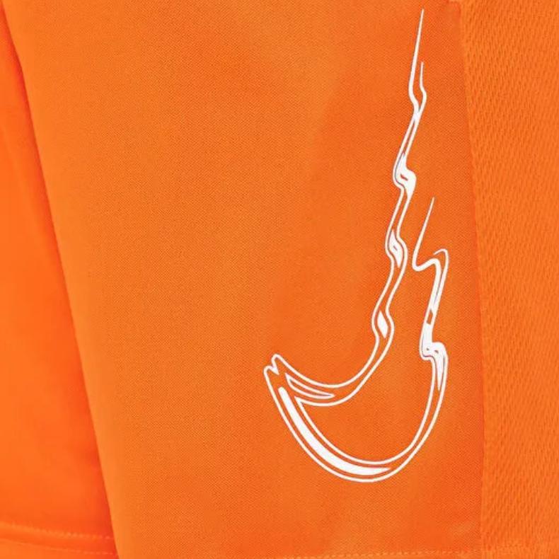 Nike Logo Print Color Block Elastic Waist Kids Shorts Kids Shorts Safety-Orange White FN8706-819
